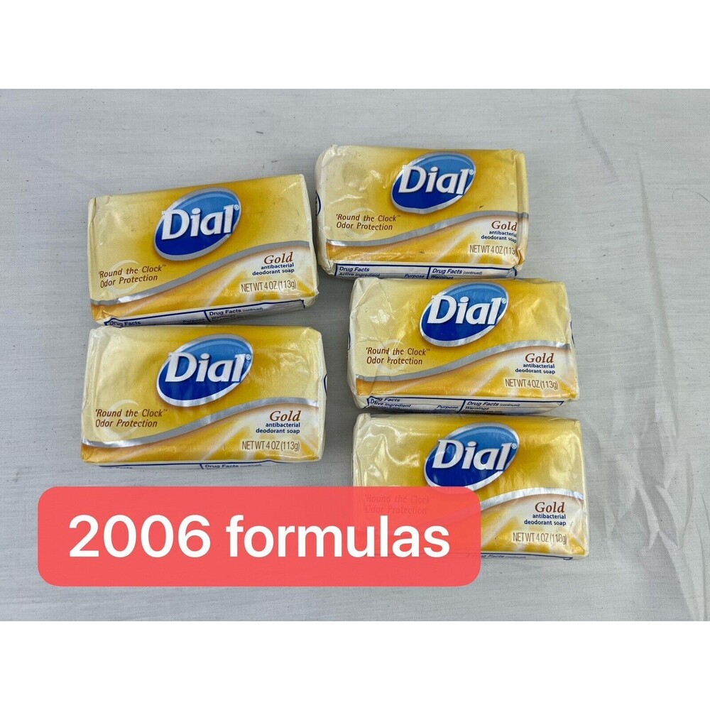 5 Dial Gold Antibacterial Deodorant Bar‎ Soap 4oz Vintage 2006 Formulas